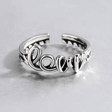 Открытое кольцо в стиле ретро с надписью «любовь», Элегантное Свадебное женское кольцо, модное ювелирное изделие, подарок на день Святого Валентина 2024 - купить недорого