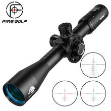 FIRE WOLF  4.5-18X44 FFP Tactical Optical Rifle Scope Adjustable Red Green Hunting Riflescope Glass Reticle Big handwheel Turret 2024 - buy cheap