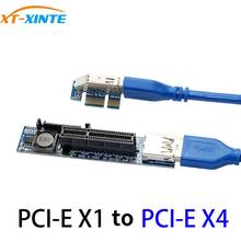 XT-XINTE PCI Express USB 3.0 Adapter Raiser Extender PCIE Riser Card USB 3.0 PCI-E SATA PCI E Riser PCI Express X1 to X4 Slot 2024 - buy cheap