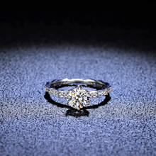 Серебряных алмазов, Тесты пройденного 1 карат отличное D Цвет высокое качество Муассанит серебряное кольцо 925 платины Обручение кольцо для женщин 2024 - купить недорого