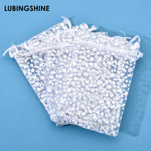 50Pcs/lot High Quality Fashion Star White Organza Bags Nice Jewelry Packaging Bags Wedding Christmas Gift Pouches Bag 9x12cm 2024 - купить недорого