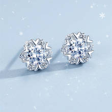 Sweet top quality Earrings Jewelry for Women Girls Gift Zircon Snowflake Flower Star Stud Earrings brincos oorbellen 2024 - buy cheap
