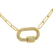 Cierre de eslabones Punk para mujer, cadena con cierre de tornillo, cierre completo de amor, collar de oro con piedra de cristal pavé, carabina, 2020 2024 - compra barato