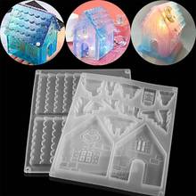 Creative Christmas House 3D Castle Silicone Mold Epoxy Resin Mold Set For Jewelry Handmade Making Tool Decoration Gift DIY 2024 - buy cheap