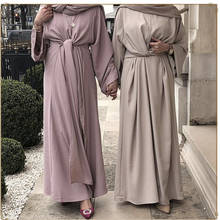 Solid Open Kaftan Dubai Abaya Turkey Kimono Cardigan Robe Muslim Hijab Dress Ramadan Abayas For Women Caftan Islamic Clothing 2024 - buy cheap