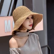Chapéu de palha feminino, chapéu de palha da moda para mulheres, chapéu de sol para o verão, viseira de sol, chapéu de praia, moda feminina 2024 - compre barato