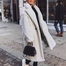 11.11Big Sale Long Winter Coat Woman Faux Fur Coat Women Warm Fur Teddy Jacket Female Plush Teddy Coat Plus Size Outwear 2024 - buy cheap