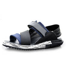 Sandalias de plataforma gruesa Harajuku para hombre, zapatos planos informales de piel auténtica para vacaciones en la playa, de talla grande 37-46, 2020 2024 - compra barato