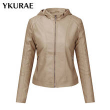 Women's Fleece Leather Jacket PU Female Hooded Winter Coat Warm Fashion Motorcycle Jackets Casual Street Outerwear EU Size FL055 2024 - buy cheap