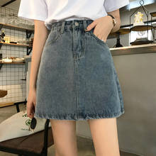 TingYiLi Vintage Denim Skirt Women Summer High Waist Short Jeans Skirts Korean Ladies Girls A-Line Mini Skirt 2024 - buy cheap