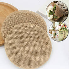 Pieza de Yute Natural multiusos, suministros de embalaje de estilo Vintage, accesorios para manualidades hechas a mano, Mantel Individual para mesa, decoración de boda 2024 - compra barato