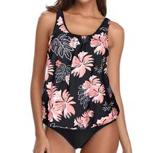 Tankini Swimsuit Plus Size Women Vintage Large Size Swimwear 2020 Beachwear Print Bathing Suit Female swimming suit 3XL 2024 - buy cheap