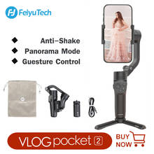 Стабилизатор FeiyuTech Vlog Pocket 2, складной карманный держатель для смартфонов iPhone 11, Huawei P30, Samsung 2024 - купить недорого