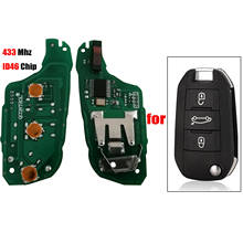 Jingyuqin chave remota do carro 434mhz para citroen c4l novo elysee para peugeot 508 3008 2008 301 434mhz id46 keyless automático 2024 - compre barato