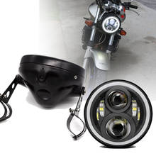 Marlaa-faro LED cromado para motocicleta Yamaha, Honda, Suzuki, faros redondos de 7 pulgadas 2024 - compra barato