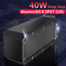 Altavoz bluetooth 5.0, reproductor de música portátil cilíndrico con resistencia al agua IPX7, sonido estéreo 360, subwoofer, uso en exteriores, boombox, 40W 2024 - compra barato
