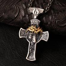 Colgante con forma de corona de espinas para hombre, collar con forma de cruz de Jesús, joyería para hombre, colgante Retro religioso de San Valentín, accesorios para collar, 2021 2024 - compra barato