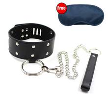 Bdsm Collar with Leash Lock Chain Soft Leather PU Slave Rivets Restraint Bdsm Erotic Sex Toys for Couples Women SM Accessories 2024 - buy cheap