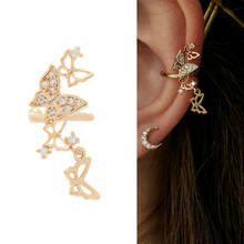 1 PIECE multi piece small cute butterfly no piercing cuff earring Gold silver Color fashion ear bone clip on earrings 2024 - buy cheap