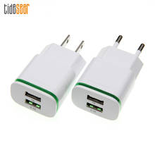 USB Charger Dual 2 Port 5V 1A 2.1A EU US Travel Wall Adapter LED Light Mobile Phone Chargers For iPhone 11 X Samsung LG 300pcs 2024 - buy cheap