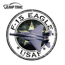 JumpTime 13 см x 13 см США F-15 Eagle USAF U.S.A.F. Военная наклейка круглый флаг ноутбук книга гитара мотоциклетный шлем ToolBox дверь 2024 - купить недорого