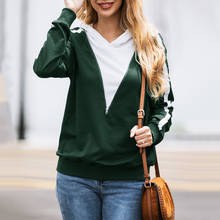 Striped Zipper  Loose Hoodies Women Autumn Winter Streetwear Clothes Female Sweatshirt Hooded Long Sleeve Green Dark Blue 2024 - buy cheap