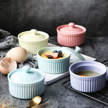 Modern Multipurpose Pigmented Ceramic Bowl with Cover Porcelain Stew Bowls Cake Baking Mold Tableware Kitchen Utensils 2024 - buy cheap