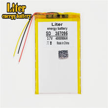 Bateria de íon de lítio 3 litros, 357095 3.7v 4000mah (bateria de íon de lítio de polímero), bateria de lítio para tablet pc 7 polegadas mp3 mp4 2024 - compre barato