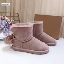 In 2019, Australia's top quality women's snow boots, real sheepskin, 100% natural wool, fashion lace women's shoes, free delivery 2024 - buy cheap