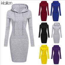 KLALIEN Autumn Fashion Casual High Street Solid Long Hoodie Women Simple Office Lady Slim Wild Pullovers Female Sweatshirt 2020 2024 - buy cheap