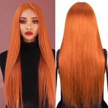Парик Trueme 4x4 на сетке, предварительно выщипанные Детские волосы с эффектом омбре, оранжевый бразильский, без повреждений, прямые передние парики из человеческих волос для женщин 2024 - купить недорого