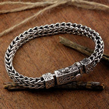 Real 925 Sterling Silver Bracelet For Men Women Width 8mm Vintage Punk Rock Wire-cable Link Chain&Bracelets Thai Silver Jewelry 2024 - buy cheap