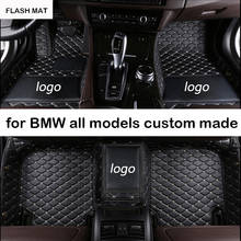Tapete de chão de carro com logo personalizado, carpete de automóvel para bmw g30 e90 e46 f10 f11 x3 e83 f30 f45 x1 x3 f25 x5 f15 e30 e34 e60 e65 e70, todos os modelos 2024 - compre barato