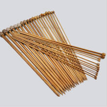 18 tamanhos de bambu conjunto de agulhas de tricô camisola agulha único pontudo crochê gancho carbonizado vara agulha lã tricô ferramentas 2024 - compre barato