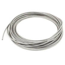 5mm Dia Steel PVC Coated, Flexible Wire Rope Cable 10 Meters Transparent + Silver 2024 - buy cheap
