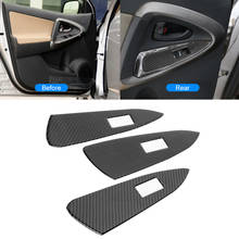 4pcs/Set Carbon Fiber Car Window Lifter Switch Panel Cover Trim Frame Fits for Toyota RAV4 2006 2007 2008-2012 Car Accessories 2024 - buy cheap