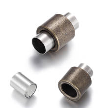 Fecho magnético de aço inoxidável 6mm buraco bronze antigo platedfastener pulseira encerramento jóias fazendo ímã fivela 2024 - compre barato