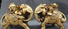 12 "elefante chinês de bronze feng shui, ouro, bolsa, bao, amor de estátua 2024 - compre barato