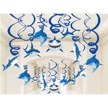 Angry Shark Ceiling Hanging Swirl Dangling Streamers Garland Under The Sea Party Decorations Shark Birthday Party Supplies 2024 - buy cheap