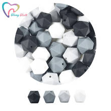30PCS 14 MM Icosahedron Silicone Baby Teething DIY Necklace Made Accessories BPA Free Food Grade Teether Chew Beads Baby Teether 2024 - buy cheap