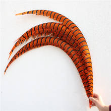 50pcs/lot 32-36inch/80-90CM Pheasant tail Feathers DIY Celebration Wedding Decoration Accessories orange Feathers For Crafts 2024 - buy cheap