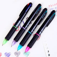 4 цвета Творческий Пластик шариковая ручка, ручка для студентов, канцелярские принадлежности разноцветные пополнения рекламная ручка 2024 - купить недорого