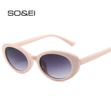 SO&EI Retro Small Oval Sunglasses Women Fashion Jelly Color Eyewear Men Shades UV400 Green Pink Gradient Sun Glasses 2024 - buy cheap