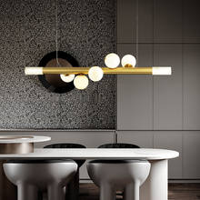 Lámpara de araña de mármol y cobre para restaurante, moderno y minimalista candelabro, diseño creativo para sala de conferencias, sala de muestras, bar, lámpara de mesa 2024 - compra barato