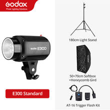 Godox E300 300Ws Photography Studio Flash Strobe Light + 180cm Light Stand + 50 x 70cm Honeycomb Gird + AT-16 Trigger Flash Kit 2024 - buy cheap