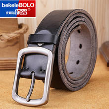 Natural Leather Belt Men's Hard Metal Matte Buckle Men's Original Leather Belt 90-125cm Jeans Belt Screw Accessories 2024 - buy cheap