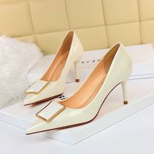 7.5cm Thin Heels Pumps Women Stiletto-heel Dress Women Shoes Wedding Official Leisure Shoes Plus Big Size 34-43 2024 - buy cheap