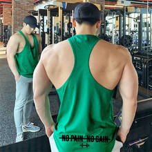 Camiseta masculina de corrida, camiseta sem mangas de malha com secagem rápida para ginástica e musculação 2024 - compre barato