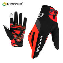 KINGSIR-guantes de ciclismo para pantalla táctil, manoplas de dedo completo para Primavera, deportivas, a prueba de golpes, con almohadilla de GEL, para bicicleta de montaña 2024 - compra barato