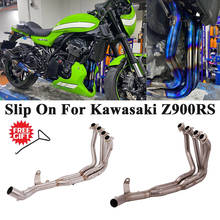 Tubo de Escape de aleación de titanio para motocicleta Kawasaki Z900RS, Conector de enlace medio delantero modificado sin silenciador, años 2017 a 2020 2024 - compra barato